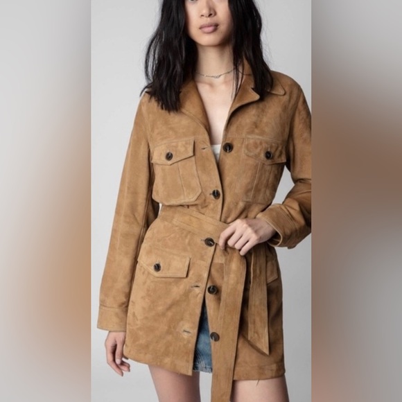 Zadig & Voltaire Mikel Daim Suede Leather Jacket - Picture 3 of 5